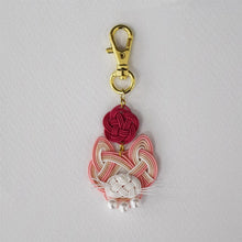 画像をギャラリービューアに読み込む, 京都水引petit 猫のチャーム ピンクの猫Ver